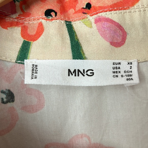 MNG Cute Multicolor Tropical Floral 3/4 Sleeve Babydoll Dress **Sz 2** 🌸🌸 - Picture 4 of 4